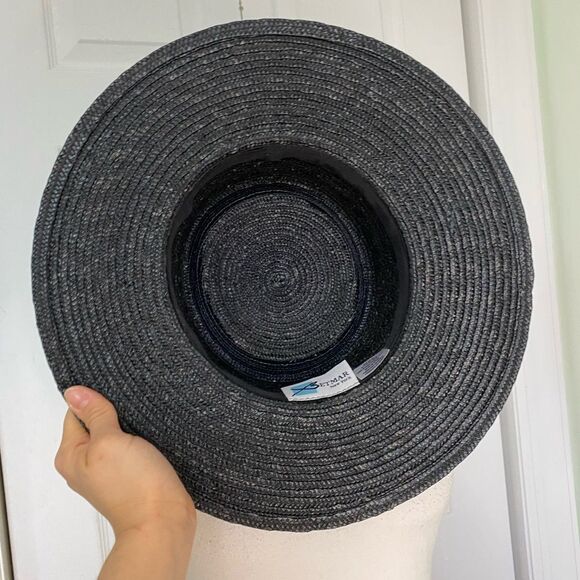 Betmar New York Black Straw Wide Brim Hat - Picture 2 of 5